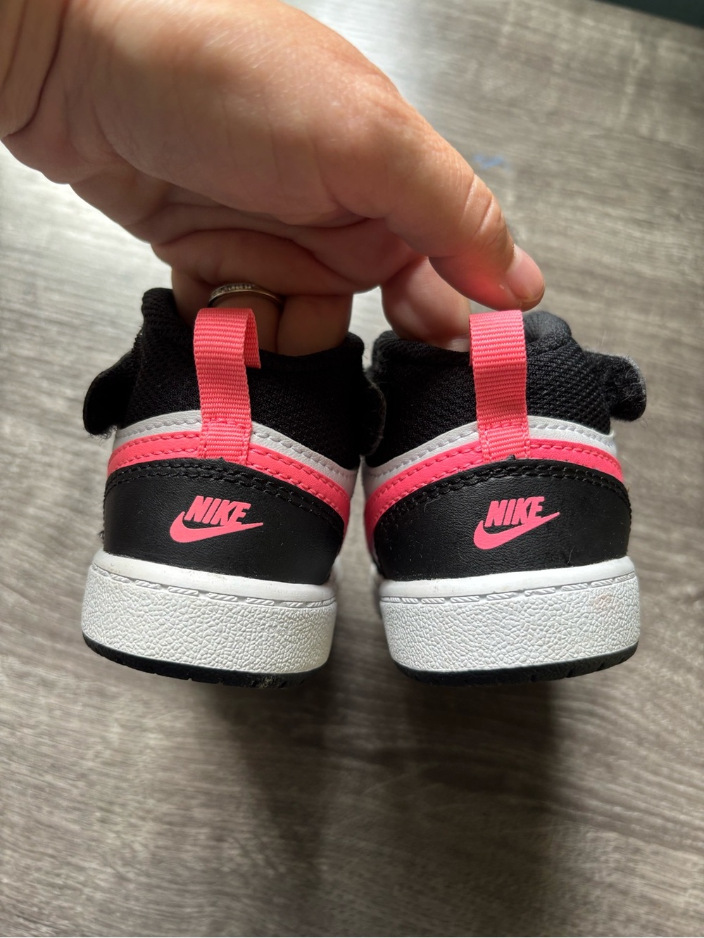 Nike Kids Black, White & Pink High-Top Sneakers - Picture 5 of 8